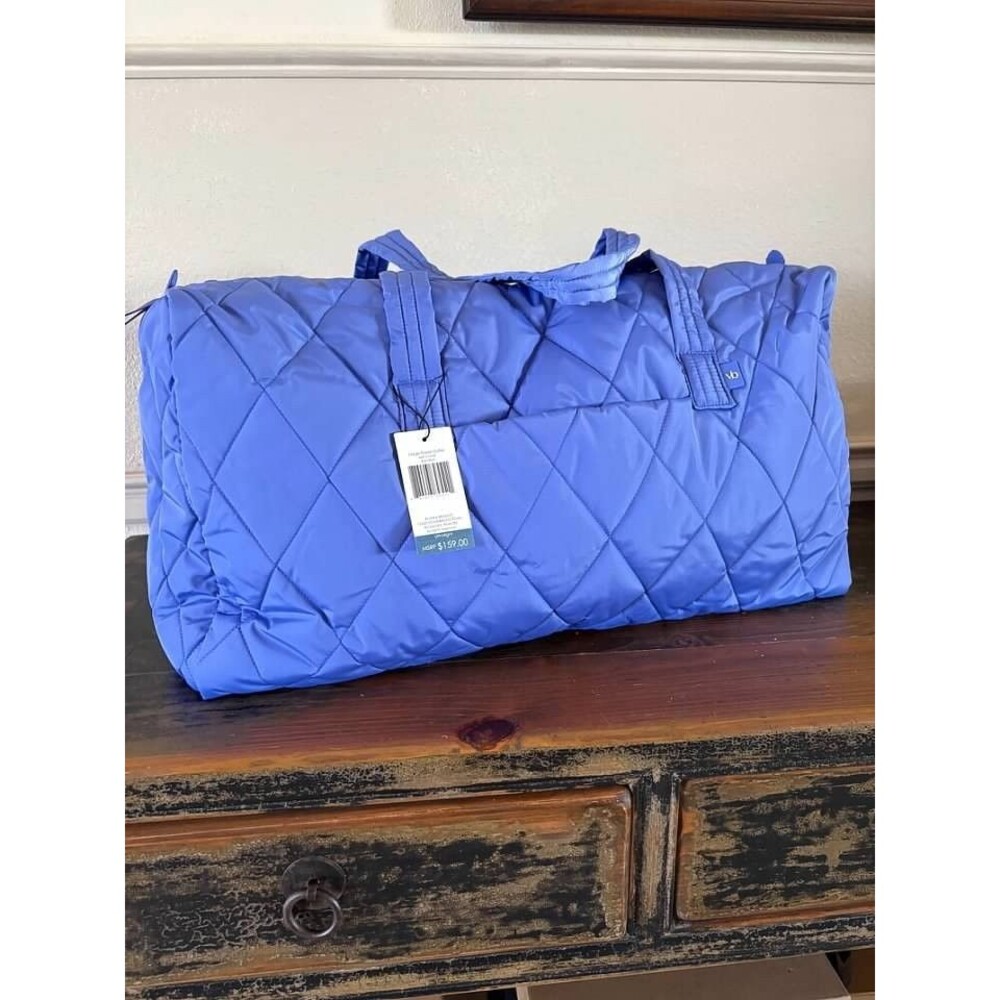 Vera Bradley Large Travel Duffel Bag Baja Blue Periwinkle NWT - Picture 3 of 5